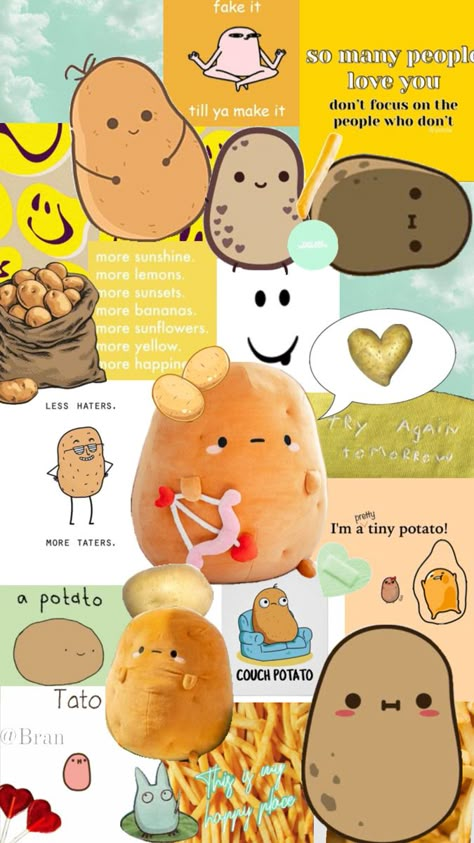 #iphone #wallpaper #aesthetic #potatoes #funny #byBran Potato Background Aesthetic, Potato Drawing, Potato Art, Tiny Potato, Potato Funny, Kawaii Potato, Background For Powerpoint Presentation, Cute Potato, Iphone Wallpaper Aesthetic