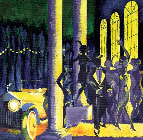 THE GREAT GATSBY - Vintage Car Painting Nostalgia Party, Great Gatsby Movie, The Great Gatsby Movie, Gatsby Movie, Theatre Production, Gatsby Art, Tower Hamlets, Jazz Art, Drawing Faces