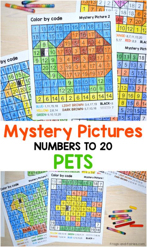 Color By Number Mystery, Numbers Up To 20, Numbers To 20, Identifying Numbers, Math Activities For Kids, Mystery Pictures, Center Activities, Homeschool Math, Math Numbers