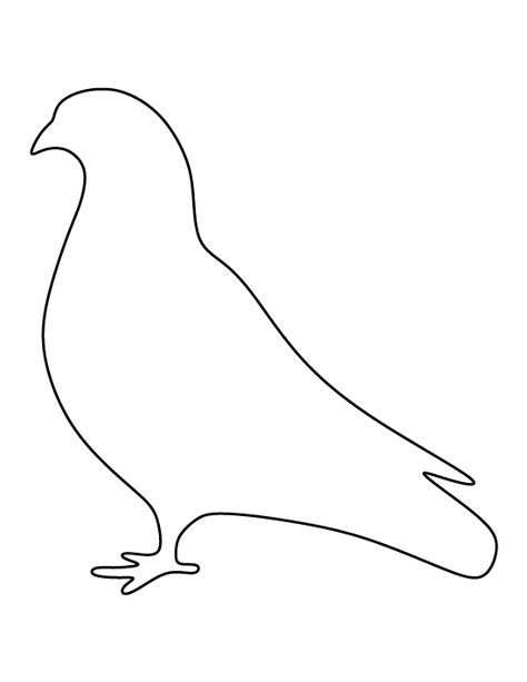 Pigeon pattern. Use the printable outline for crafts, creating stencils, scrapbooking, and more. Free PDF template to download and print at http://patternuniverse.com/download/pigeon-pattern/ Pigeon Template, Pigeon Tattoo, Coloring Crafts, Preschool Crafts Fall, Wood Pigeon, Bird Template, Stencil Font, Hand Crafts For Kids, Free Stencils