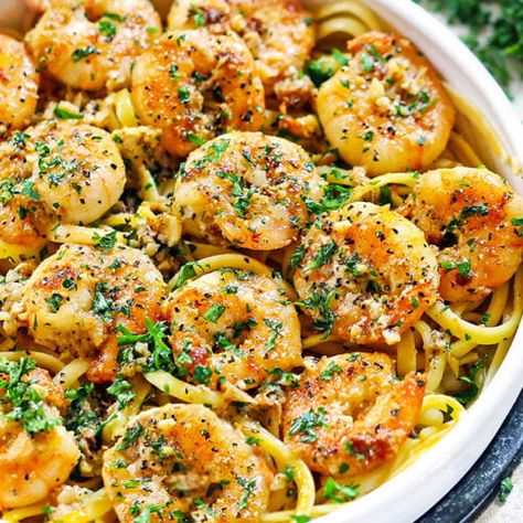 The Best Shrimp Scampi Shrimp Speggetti Recipes, Air Fryer Shrimp Scampi Recipes, Air Fryer Shrimp Scampi, Fresh Shrimp Recipes Dinners, Healthy Shrimp Scampi Recipe, Best Shrimp Scampi, Best Shrimp Scampi Recipe, Garlic Butter Shrimp Scampi, Shrimp Scampi Pasta Recipes