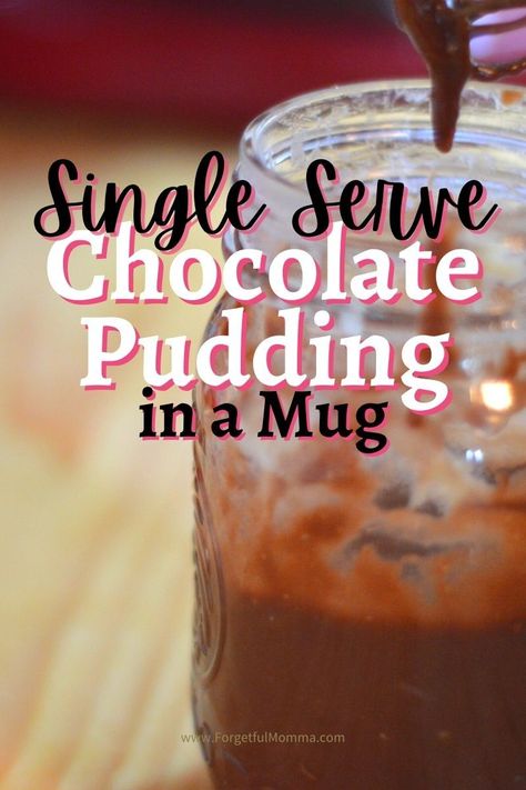 single serve pudding recipe - Chocolate pudding Pudding For One, Pudding In A Mug, Easy Pudding, Microwave Mug Recipes, Easy Chocolate Pudding, Easy Puddings, Brownie In A Mug, Chocolate Pudding Recipes, Single Serve Desserts