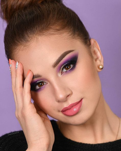 Denitslava on Instagram: “I just posted the tutorial on this look on my YouTube channel 🔥✨💜 link in my bio! __ Products Used: EYES- 🧁 @colourpopcosmetics Lilac You…” Denitslava Makeup, Bio Products, Eyeliner Ideas, Makeup Youtube, Apply Makeup, Youtube Makeup, Trendy Makeup, Makeup Eyelashes, Simply Lovely