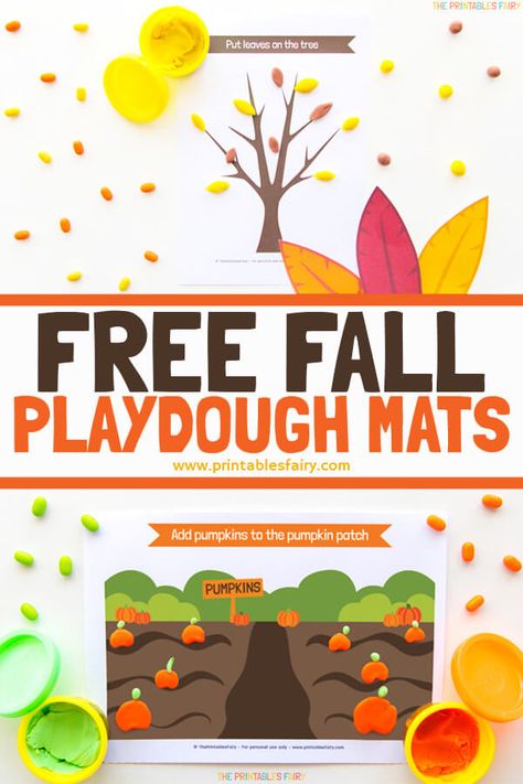 Free Printable Fall Playdough Mats. This fun fall activity for preschoolers is perfect to practice fine-motor skills and learn #autumnactivitiesforkids #PreschoolActivities #ToddlerActivities #FallActivitiesforKids Fall Playdough Mats Free, Tree Playdough Mats, Pumpkin Playdough Mats Free, Fall Playdough Mats Free Printables, Fall Social Studies Activities Preschool, Fall Fine Motor Activities Preschool, Playdough Mats Free Printables, Fall Playdough Mats, Autumn Playdough