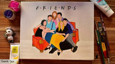 Friends Canvas Painting Ideas, Show Quotes, Friend Canvas, Buy Paintings Online, Friend Painting, Friends Tv Show Quotes, Friends Poster, Easy Canvas Art, Art Friend