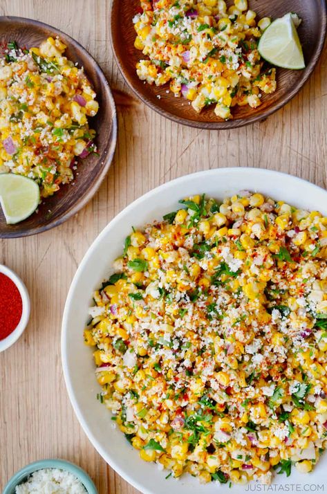 Elote Corn Salad Elote Off The Cob Recipe, Elote Recipe Off The Cob, Elote Salad Recipe, Elote Corn Recipe, Elote Corn Salad, Jalapeno Grilled, Elote Salad, Elote Seasoning, Elote Preparado