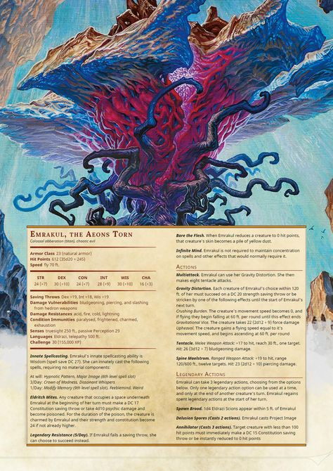 [Homebrew] Emrakul the Aeons Torn - Imgur Guerriero Samurai, Dnd Stats, Dungeons And Dragons 5e, Dungeons And Dragons Classes, D D Monsters, Dnd Dragons, Dnd 5e Homebrew, Dragon Rpg, Dungeons And Dragons Game