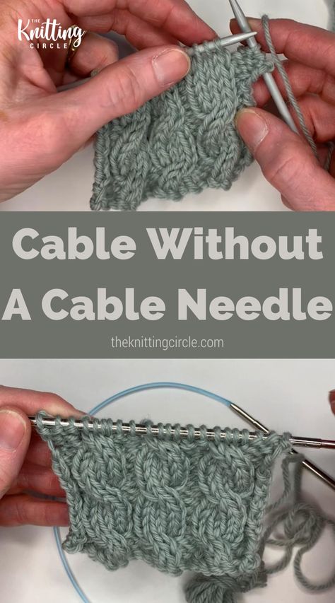 How To Knit Cables Without Cable Needle, How To Cable Knit, Knitting Cables, Cable Stitch Knit, Knitting 101, Beanie Knitting Patterns Free, Knitting Hacks, Beginner Knitting Projects, Knitting Patterns Free Blanket