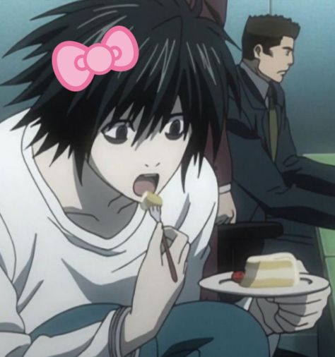 Archangel Ariel, Deathnote Anime, L Cosplay, L Icon, Hello Kitty Aesthetic, Pookie Wookie, L Lawliet, Fav Characters, Food Cake