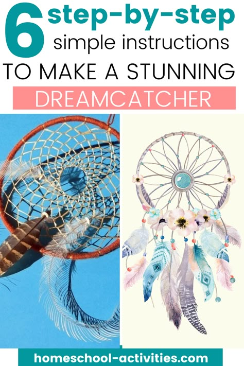 Dream Catcher Crochet Tutorial, Make A Dream Catcher Tutorials, Dream Catcher Weave Patterns Diy, Craft Dream Catcher, How Make Dream Catcher, How Do You Make A Dream Catcher, Dream Catcher Easy Diy, Different Dream Catcher Weaves, Dream Catcher Web Patterns