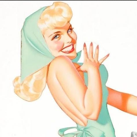 Pin Up Art Vintage 50s, Barbie Pose Reference, 50s Illustration Style, Pinup Reference Pose, 50s Aesthetic Art, 50s Cartoon Aesthetic, 50s Art Style, 50s Character Design, Rockabilly Art Vintage