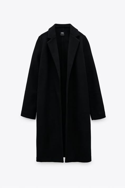 Lapel Collar Coat, Ultimate Capsule Wardrobe, Lapel Coat, Long Black Coat, Zara Coat, Black Wool Coat, Collared Coat, Coat Outfits, Looks Chic