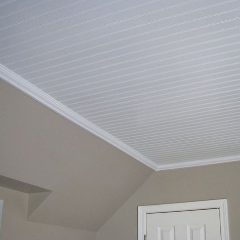 14 Ways to Cover a Hideous Ceiling: Unique Ceiling Ideas Unique Ceiling Ideas, Patio Ceiling Ideas, Modern Crown, Diy Beadboard, Ceiling Remodel, Styrofoam Ceiling Tiles, Covering Popcorn Ceiling, Pvc Ceiling Tiles, Ceiling Covering