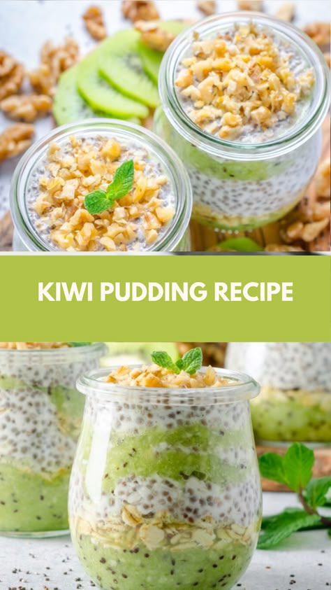 Kiwi Pudding recipe made of fresh kiwis, coconut milk, and a hint of honey this delightful dessert serves 4 and takes about 30 minutes to prepare. Perfectly creamy and refreshing, it’s a delicious way to enjoy the vibrant flavors of kiwi. Healthy Kiwi Recipes, Recipes With Kiwi Fruit, What To Do With Kiwi Fruit, Dessert With Kiwi, Overripe Kiwi Recipes, Recipes With Kiwi, Kiwi Recipes Dessert, Dessert Kiwi, Frozen Kiwi