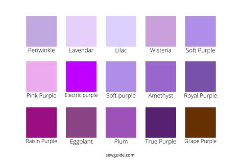 Purple Color Names, Purple Colour Shades, Purple Color Combinations, Purple Names, Painting School, Visible Spectrum, Purple Bottom, Purple Color Palettes, Purple Suits