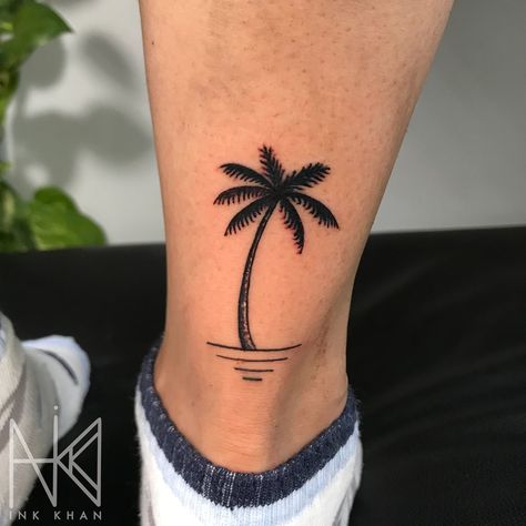 3 Palm Trees Tattoo, Small Hawaiian Tattoo Men, Palm Trees Tattoos, Tropical Tattoo For Men, Hawaii Tattoo Men, Florida Tattoo Ideas For Men, Beach Tattoo For Men, Simple Palm Tree Tattoo, Palm Tree Tattoo Men