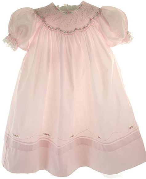 Amazon.com: Girls Blue Smocked Portrait Bishop Dress Feltman Brothers: Infant And Toddler Special Occasion Dresses: Clothing Smocked Christmas Dresses, Smocked Bishop Dress, Portrait Dress, Heirloom Dresses, Girls Special Occasion Dresses, Girls Smock, Girls Boutique Clothing, Smocked Dress