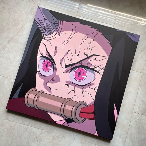 Nezuko Painting, Anime Canvas Painting, Hxh Characters, Anime Drawing Books, Canvas Painting Designs, Canvas Painting Diy, Small Canvas Art, Cute Cartoon Drawings, Anime Canvas