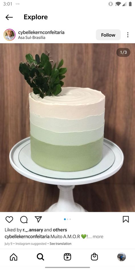 Sage Green Smash Cake, Sage Green Baby Shower Cake, Green Birthday Cakes, Sage Green Baby Shower, Baby Shower Fishing, Pandan Cake, Green Cake, Ombre Cake, Green Baby Shower