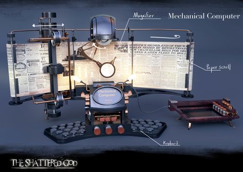 ArtStation - Steampunk Office Props Design, Heng Yi Hsieh Office Props, Steampunk Office, D20 Modern, Props Design, Steampunk Artwork, Props Concept, Props Art, Steampunk Accessories, Steampunk Design