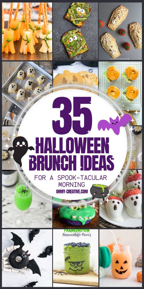 These 35 Halloween Brunch Ideas will bring a touch of magic to your table. This list is packed with creative and tasty dishes that capture the essence of Halloween, from wickedly sweet treats like cinnamon roll mummies and pumpkin spice waffles to savory bites like spiderweb quiches and monster-shaped bagels. Each Halloween recipe is designed to be easy to make, so you can focus on enjoying the spooky season without any hassle. #HalloweenBrunch #BrunchIdeas Halloween Breakfast Food, Halloween Brunch Ideas, Halloween Brunch, Pumpkin Spice Waffles, Spooky Halloween Food, Halloween Themed Food, Halloween Breakfast, Halloween Foods, Savory Bites