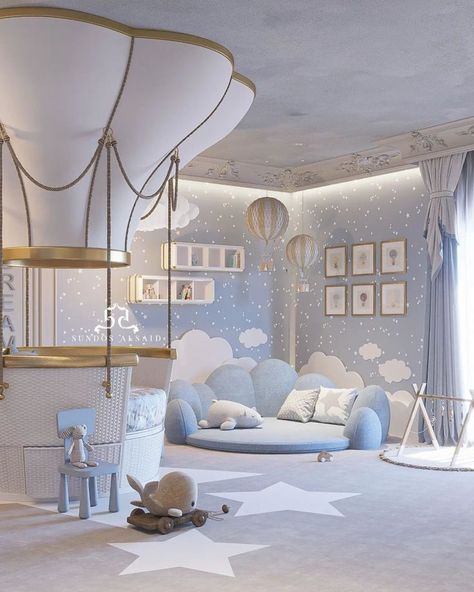 Like stars are to the sky, so are the children to our world. They deserve to shine! For this reason Sundos Alsaid created this adorable cloudy nursery room in collaboration with CIRCU Magical Furniture. Let’s see which magical pieces the interior designer chose for this nursery project! Luxury Baby Room, Luxury Nursery, Luxury Kids Bedroom, Circu Magical Furniture, Magical Furniture, Baby Room Inspiration, Baby Room Design, Nursery Room Decor, Baby Bedroom