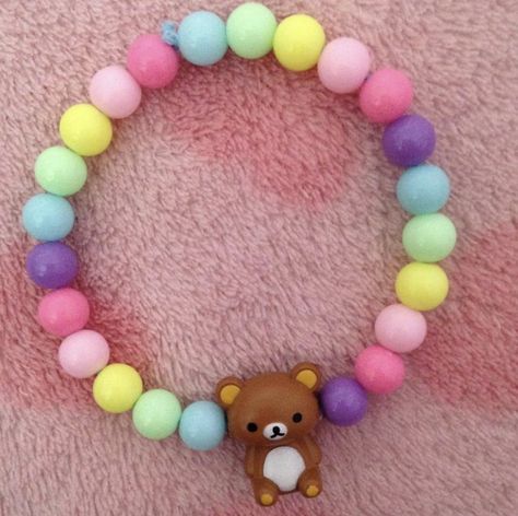 Cutecore Bracelets, Fairy Kei Accessories, Kawaii Bracelet, Pulseras Kandi, Pastel Bracelet, Kandi Inspo, Diy Kandi Bracelets, Diy Toy Storage, Disney Character Art