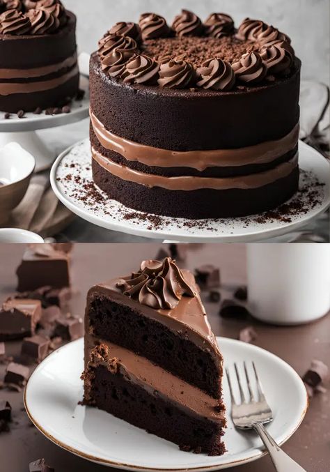 Chocolate Cake Espresso, Coffee Infused Cake, Chocolate Espresso Buttercream Frosting, Dark Chocolate Espresso Cake, Ganache Desserts, Coffee And Chocolate Cake, Chocolate And Coffee Cake, Cake Coffee, Chocolate Cake Icing Ideas