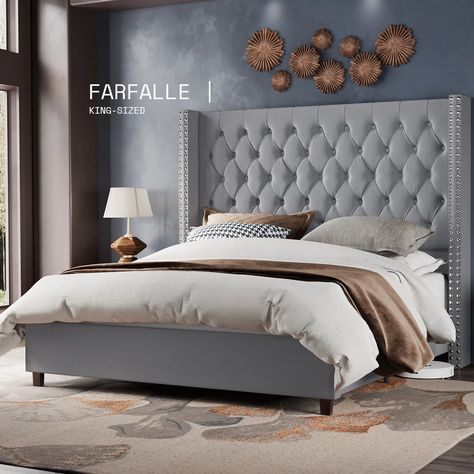 Choosing the right bedframe size is like casting the lead role in your bedroom! We got you covered, no matter your sleeping style. 🛏 In the spotlight, beds for you and more on sale until the end of March. ✨ Farfalle King ✨ Sinclair Queen ✨ Hues Full-sized Shop the sale today 👉 Visit link in bio #amerlife #homedecor #sofa #tv #bedframe #sale #livingroominspiration #bedroominspiration #sleekdesign #functionalfurniture #upgradeyourhome #springcleaning #springclean #sale Tv Bedframe, Gray Leather Tufted Bed, Upholstered Bed With Footboard, Double Storage Bed Frame Fake Leather, Bed Frame King Size, Bed Frame King, Platform Bed Designs, Velvet Upholstered Bed, Tall Headboard