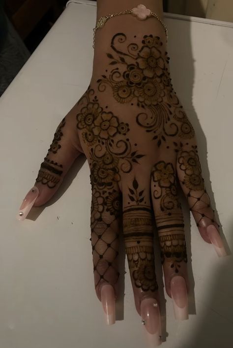 Henna Designs Kids Hands, Eid Henna Full Hand, Both Hands Henna Designs, Simple Henna Designs Aesthetic, Henna Small Hands, New Year Mehndi Designs, Easy Finger Henna Designs, Half Arm Henna Designs, Trending Henna Designs 2024