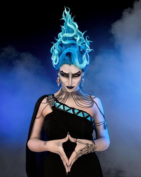 Women’s Hades Costume, Jetsam And Flotsam Costumes, Disney Hades Costume Female, Hades Female Version, Hercules Costume Woman, Women Hades Costume, Phil Hercules Costume, Genderbend Halloween Costumes, Hades Women Costume