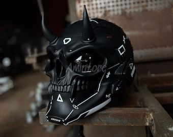 Cyberpunk Motorcycle Helmet Custom DOT Approved Cyberpunk Motorcycle, Cyberpunk Mask, Cyberpunk Helmet, Cool Bike Helmets, Cyberpunk Techwear, Futuristic Helmet, Helmet Concept, Cool Motorcycle Helmets, Custom Motorcycle Helmets