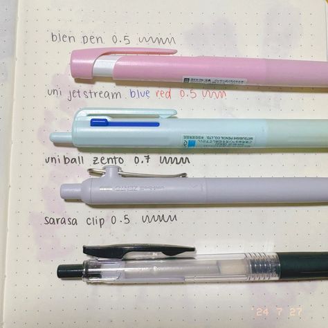 stationary faves 💖 pens, pencils and highlighters edition 🫶 . . . Pens: • Zebra Blen Pen 0.5 mm - I absolutely love this pen! I bought it from a local bookstore and it has been my go to pen for notes. It’s very smooth when you write with it and glides very easily. Will definitely repurchase again when I run out! • Uni Jetstream 3-colour Ballpoint pen 0.5 mm - I bought this pen along w the blen pen. It’s also my go to for writing notes in class. It’s very smooth while writing and 3 colou... Best Ball Pens, Bullet Journal Pens, Pens For Bullet Journaling, Local Bookstore, Uniball Pen, Give It Time, Bic Ballpoint Pen, Zebra Sarasa, Zebra Mildliner