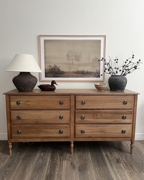 We have lived here for 3 years and I've never been able to style this dresser in a way that I liked it. I finally LOVE how it looks. Dresser styling idea Follow my shop @katewinfordhome on the @shop.LTK app to shop this post and get my exclusive app-only content! #liketkit #LTKstyletip #LTKhome #LTKsalealert @shop.ltk https://liketk.it/4KlYZ Dresser Display Ideas, 2 Dressers In Bedroom, On Top Of Dresser Decor, Styling A Dresser Top Master Bedrooms, Styling A Dresser Top, Bedroom Dresser Decor Ideas, Decor For Dresser, Living Room Dresser, Dresser Top Decor