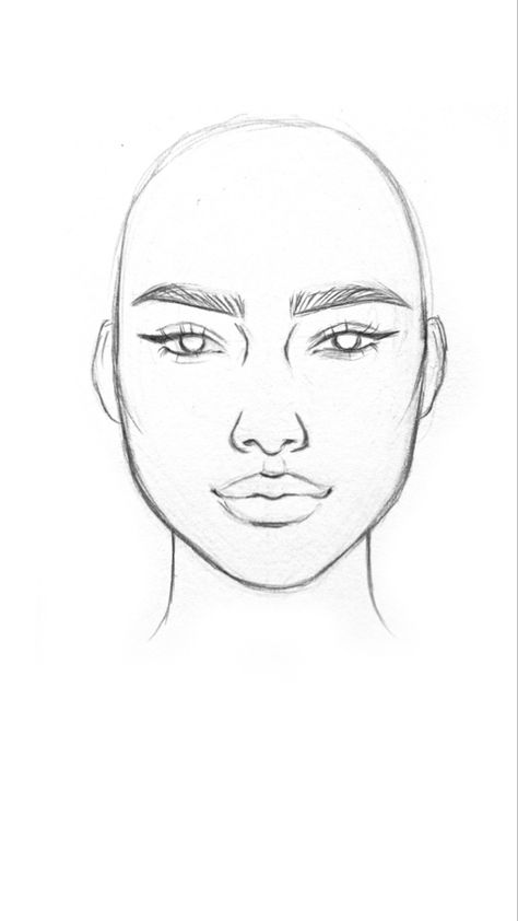 Mini Face Drawing, Head Outline Drawing Female, Faces Illustration Simple, Female Face Outline Drawing, Drawling Templets Face, Sketch Ideas People Faces, Croquis Face Illustration, Face Portrait Drawing Tutorial, Simple Face Drawing Outline