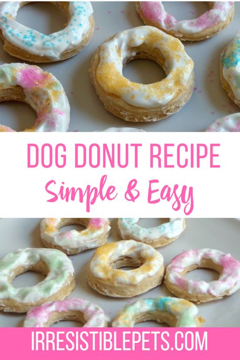 Easy Dog Donut Recipe Dog Donut, Lou Dog, Pet Treats Recipes, Easy Dog Treat Recipes, Dog Biscuit Recipes, Easy Dog Treats, Healthy Dog Treats Homemade, Donut Recipe, Dog Treats Homemade Recipes