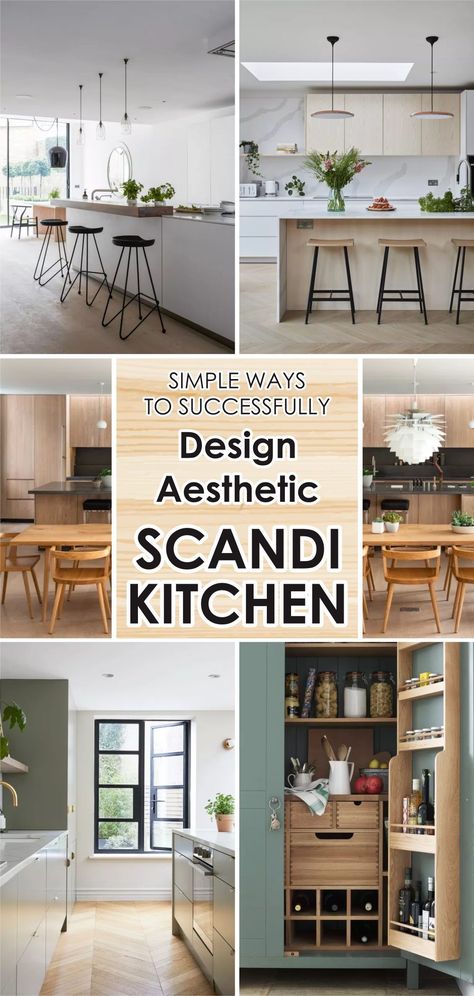 Scandinavian kitchens are neutral, simple, but aesthetic. You have to consider the light, wall color, furniture item, and clean line that will create an enduring appeal. #kitchendecorideas #scandinaviankitchendecorideas #scandinaviandecorideas Scandinavian Kitchen Wall Decor, Scandinavian Farmhouse Style Kitchen, Scandi Rustic Kitchen, Scandinavian Kitchen Design Ideas, Scandi Kitchen Ideas, Cozy Scandinavian Interior, Modern Scandinavian Kitchen, Scandinavian Interior Kitchen, Scandinavian Farmhouse Style