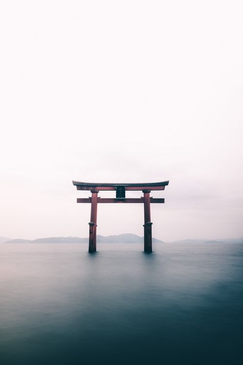 Shirahige Shrine, Shiga, Japan Tumblr, Tori Gate, Desktop Background Nature, Japanese Gate, Tokyo Photography, Japan Temple, Japanese Shrine, Sky Art Painting, Torii Gate