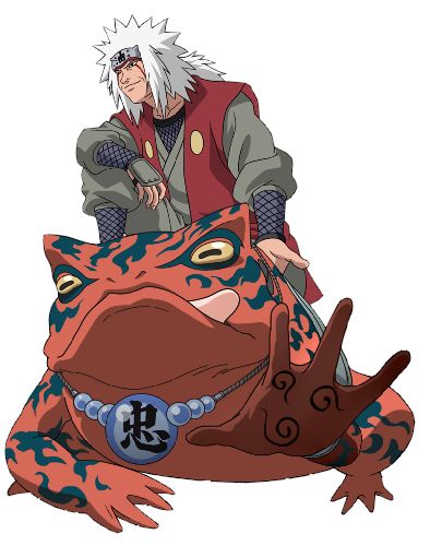 Jiraiya (自来也, Jiraiya) was one of Konohagakure's legendary Sannin. He was known as the Toad Sage (蝦蟇仙人, Gama Sennin) because of his special affinity for toads. Famed as a hermit and pervert of stupendous skill, Jiraiya travelled the world in search of knowledge that would help his friends, the various novels he wrote, and, posthumously, the world in its entirety - knowledge that would be passed on to his godson and final student, Naruto Uzumaki. Naruto And Jiraiya, Naruto Jiraiya, Manga Tattoo, Naruto Tattoo, Manga Naruto, Naruto Fan Art, Naruto Shippuden Sasuke, Naruto Uzumaki Shippuden, Naruto Series