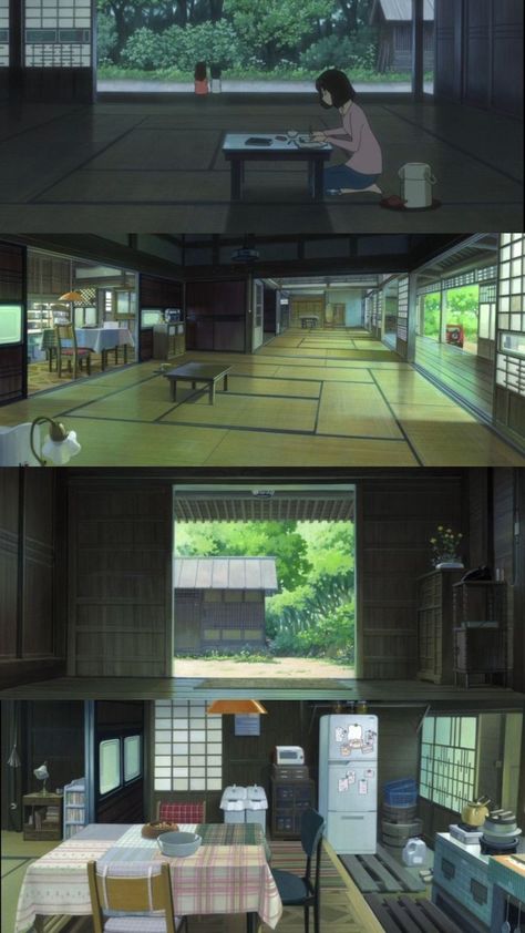 Japanese Clan House, Japan House Interior Design, Japan Countryside Houses, Japan Old House, Anime House Aesthetic, Japanese House Inside, Anime Japanese House, Japan Style House, Traditional Japanese House Anime