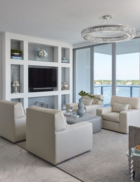 Palm Beach Condo | Megan Gorelick Interiors Miami Condo Decor, Beach Condo Kitchen, Beach Condo Remodel, Florida Condo Decor, Penthouse Decor, Beach Apartment Decor, Florida Home Decorating, Beach Condo Decor, Fun Lighting