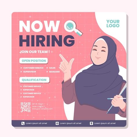 Job seeker hiring poster template design | Premium Vector #Freepik #vector #job-post #job-hiring #hiring #recruitment Job Hiring Poster Creative, Job Poster Design, Creative Hiring Ads Ideas, Job Hiring Poster, Hiring Ad, Travel Brochure Design, Hiring Poster, Job Poster, Teacher Posters