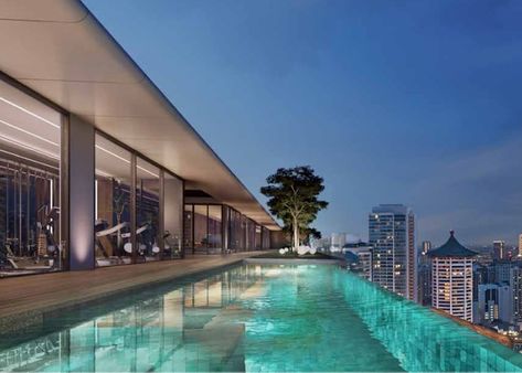 Luxury Apartment Pool, Singapore Condo, Condo Penthouse, Resort Vibes, Best Pools, Apartment Pool, Sky Pool, Bali Resort, Pool Lounger