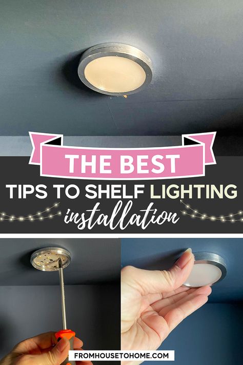 If you're wondering how to add elegance to your room, this easy tutorial on how to install shelf lighting using puck lights might help! It is not as hard as you might think! Diy Glam Decor, Shelf Lights, Small Room Diy, Diy Decorating Ideas, House To Home, Lights Diy, Sewing Room Storage, Christmas Organization, Diy Ceiling