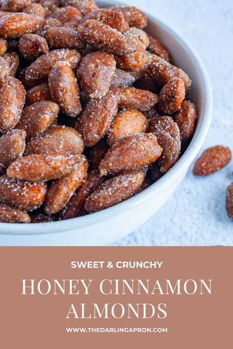 Honey Almonds Roasted, Honey Roasted Almonds Oven, Honey Almonds Recipe, Honey Roasted Almonds Recipe, Sweet Roasted Almonds, Cinnamon Sugar Almonds Oven, Roasted Almonds Recipe Healthy, Cinnamon Almonds Recipe, Flavored Almonds Recipe