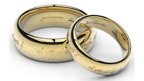 Lord of the Rings Wedding Rings Lord Of The Rings Wedding, Elvish Wedding, Lotr Wedding, Band Ideas, Cheap Wedding Rings, Matching Wedding Bands, Wedding Band Sets, Original Movie, Cheap Wedding