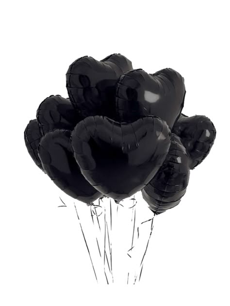 Black    Aluminum  Balloons Embellished   Event & Party Supplies Black Party Asthetics, Black Balloons Aesthetic, All Black Birthday, Black Party Aesthetic, All Black Birthday Party Decoration, Black Heart Balloons, Goth Party Decorations, Black Birthday Party Aesthetic, All Black Party Theme