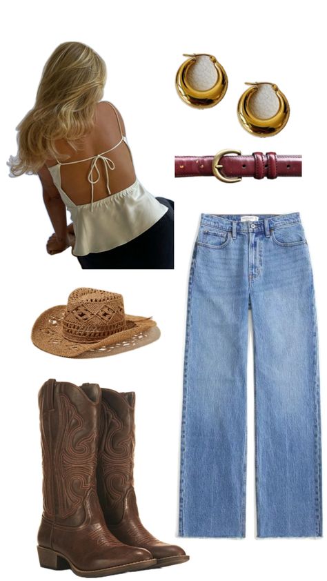 coastal cowgirl, cowboy hat, cowboy boots, cowgirl, outfit, cowgirl, aesthetic, straw hat, Djerf Avenue, red belt, gold jewelry Costal Cowgirl Fits, Cowboy Hat Aesthetic, Coastal Cowgirl Festival, Nashville Tennessee Outfits, Coastal Cowboy, Coastal Cowgirl Outfit, Costal Cowgirl Festival, Cowboy Boots Beach Aesthetic, Classy Cowgirl Outfits