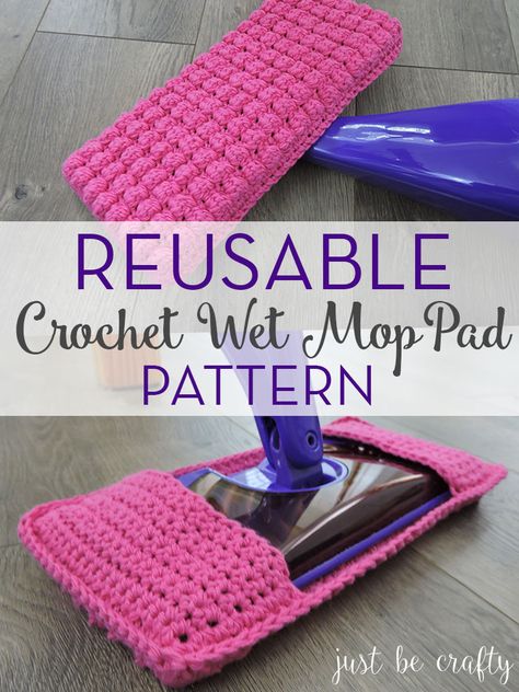 Crochet Swiffer Pad Pattern by Just Be Crafty Beanie Braids, Wet Mop Pads, Swiffer Pads, Diy Crochet Patterns, Cowl Crochet, Mop Pads, Crochet Kitchen, Crochet Dishcloths, Crochet For Home