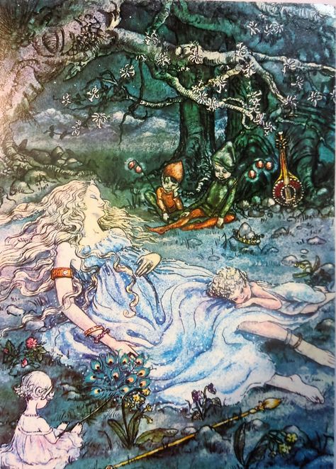 the sleeping princess/ susan anderson Fairy Queen, Fairytale Illustration, Vintage Fairies, Fairy Magic, Fairytale Art, Ethereal Art, Fairy Art, Fairy Land, Pretty Art